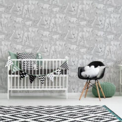 Superfresco Easy Vliesbehang Jungle Dieren Grijs (108567) -Thuisbehangwinkel 123 1612