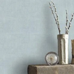 Superfresco Easy Vliesbehang Extra Breed Linnen Uni Met Glans Blauw (102376) -Thuisbehangwinkel 123 2