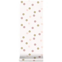 Superfresco Easy Vliesbehang Polka Stippen Roze-goud (108565) -Thuisbehangwinkel 123 249