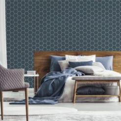 Superfresco Easy Vliesbehang Honingraad Blauw 101671 -Thuisbehangwinkel 123 291