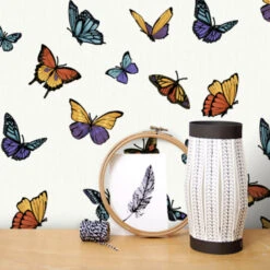 Vliesbehang Vlinder Glitter Wit 31-175 -Thuisbehangwinkel 123 301