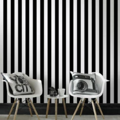 Superfresco Easy Vliesbehang Strepen Zwart-wit 100099 -Thuisbehangwinkel 123 413