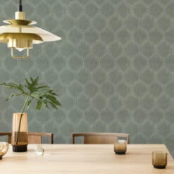 Superfresco Easy Vliesbehang Hexagon Groen 118149 -Thuisbehangwinkel 123 586