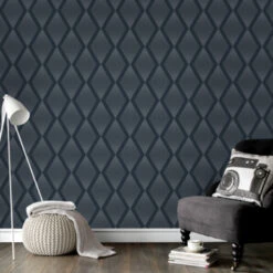 Vliesbehang Chandelier Glitter Blauw 111782 -Thuisbehangwinkel 123 610